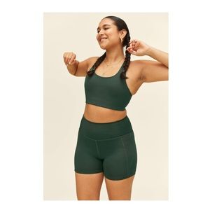 Girlfriend Collective High Rise Run Short in moss size